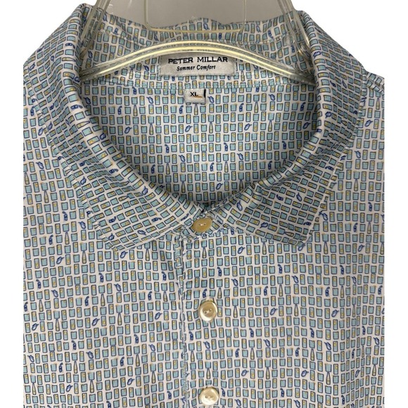 Peter Millar Other - Peter Millar Summer Comfort Men's XL Short Sleeve Polo Shirt Cocktail Pattern